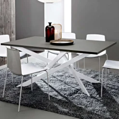 Viadurini Living Esstische-Made in Italy Hochwertiger Fenix- und Weißmetall-Küchentisch - Carlino