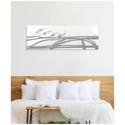 Viadurini Decor Blumen Bilder-Malerei mit abstrakten Formen, hergestellt mit Laser, hergestellt in Italien – Grace