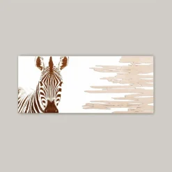 Viadurini Decor Blumen Bilder-Malerei mit Zebra, hergestellt mit Laser, hergestellt in Italien – Yuuka