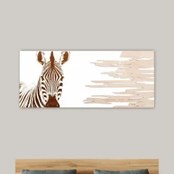 Viadurini Decor Blumen Bilder-Malerei mit Zebra, hergestellt mit Laser, hergestellt in Italien – Yuuka