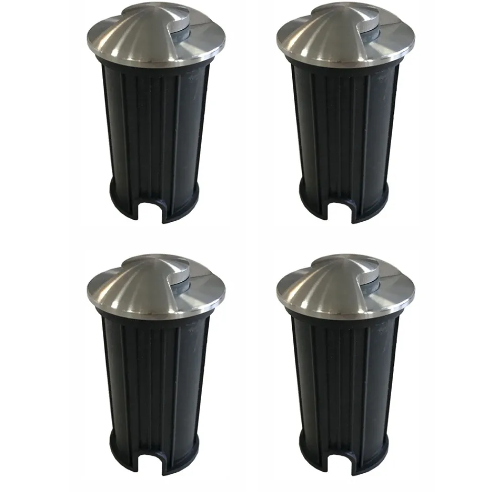 Viadurini Lighting Gartenlampion-Marker Outdoor LED Einbaustrahler aus Edelstahl 4 Stück - Rhombus