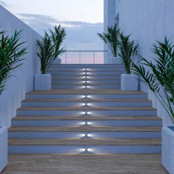 Viadurini Lighting Gartenlampion-Marker Outdoor LED Einbaustrahler aus Edelstahl 4 Stück - Rhombus