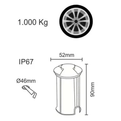 Viadurini Lighting Gartenlampion-Marker Outdoor LED Einbaustrahler aus Edelstahl 4 Stück - Rhombus