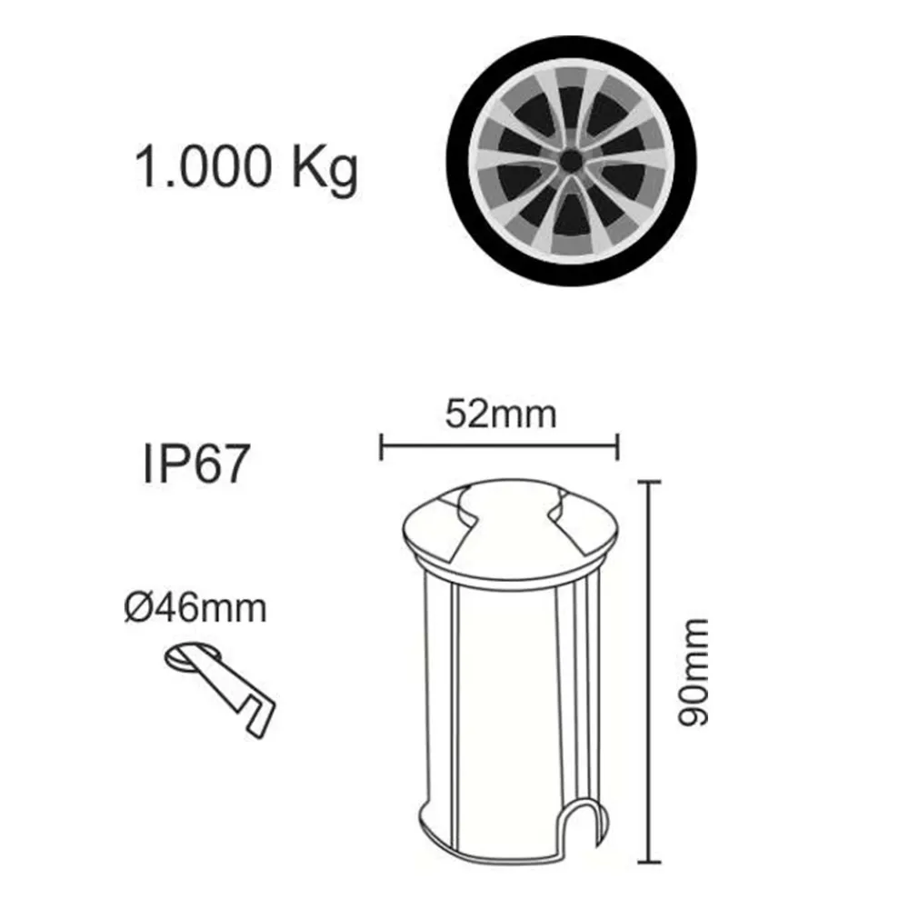 Viadurini Lighting Gartenlampion-Marker Outdoor LED Einbaustrahler aus Edelstahl 4 Stück - Rhombus