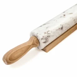 Viadurini Kitchen Küchenzubehör-Marmor Nudelholz mit Holzgriffen Made in Italy - Senni
