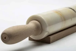 Viadurini Kitchen Küchenzubehör-Marmor Nudelholz mit Holzgriffen Made in Italy - Senni