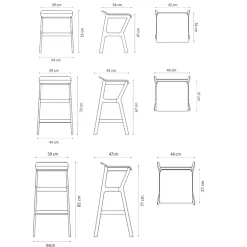 Viadurini Living Küchenhocker-Massiver Buchenhocker mit Sitz aus Stoff Made in Italy - Regensburg