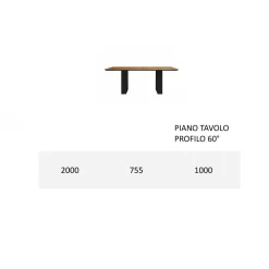 Viadurini Living Esstische-Massivholz-Küchentisch und Eisenbeine Made in Italy - Pegasus