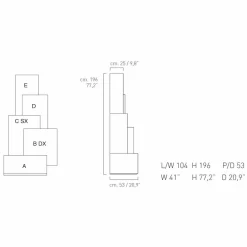Viadurini Living Sideboards-MDF-Tetris-Designturm-Wohnbereichsmöbel, hergestellt in Italien