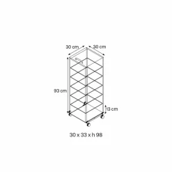 Viadurini Living Küchenzubehör|Moderne Design Bücherregale-Mehrzweck-Mobile mit Rollen, transparentes Glas Made in Italy - Versatilio