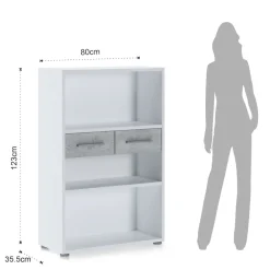 Viadurini Living Moderne Design Bücherregale-Melaminbeschichtetes Holzbücherregal in verschiedenen Größen – Zinn