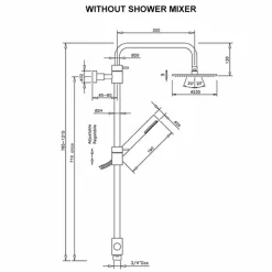 Viadurini Taps Duschsäulen-Messing Duschsäule mit Abs Dusche und Made in Italy Duschkopf - Haube