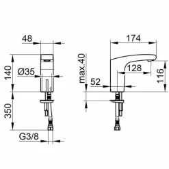 Viadurini Taps Waschbeckenarmaturen-Messing Waschbecken Wasserhahn mit Infrarot-Sensor, Luxus - Gonzo