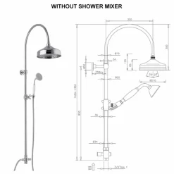 Viadurini Taps Duschsäulen-Messing-Duschsäule mit Duschkopf und Abs-Handbrause Made in Italy - Rimo