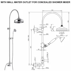 Viadurini Taps Duschsäulen-Messing-Duschsäule mit Duschkopf und Abs-Handbrause Made in Italy - Rimo