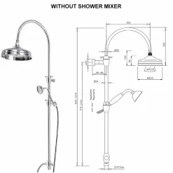 Viadurini Taps Duschsäulen-Messing-Duschsäule mit rundem Duschkopf und Handbrause Made in Italy - Brillo