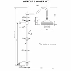 Viadurini Taps Duschsäulen-Messing-Duschsäule ohne Mixer Klassisches Design Made in Italy - Yunda