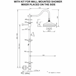 Viadurini Taps Duschsäulen-Messing-Duschsäule ohne Mixer Klassisches Design Made in Italy - Yunda