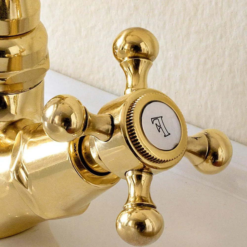 Viadurini Bathroom Bidetarmaturen-Messing-Einloch-Bidetmischer im Vintage-Stil Made in Italy - Ursula