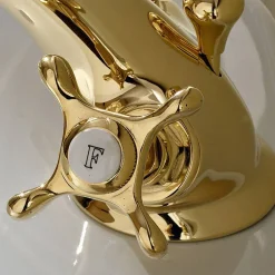 Viadurini Taps Bidetarmaturen-Messing-Einloch-Wasserhahn für Bidet Klassische Schmetterlingsgriffe - Fioretta