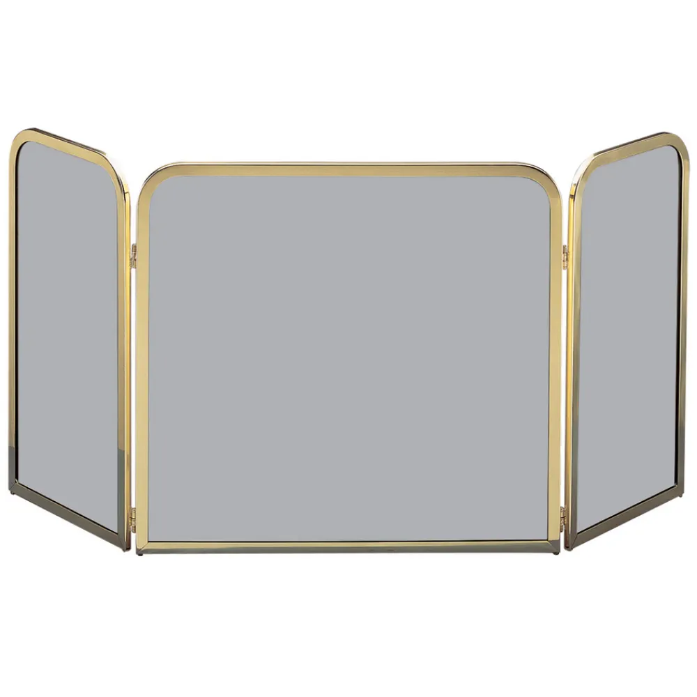 Viadurini Fire Design Funkenschutz Kamin-Messing-Funkenfänger mit geräuchertem gehärtetem Kristall, hergestellt in Italien – Orango