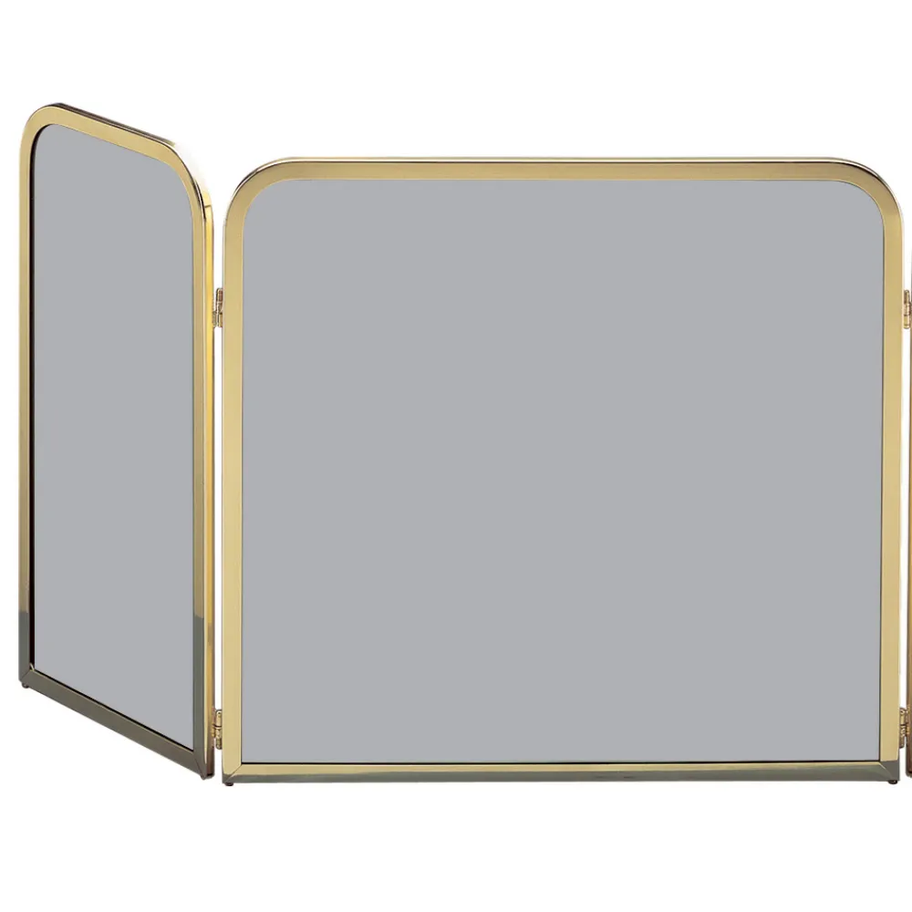 Viadurini Fire Design Funkenschutz Kamin-Messing-Funkenfänger mit geräuchertem gehärtetem Kristall, hergestellt in Italien – Orango