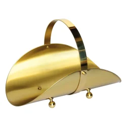 Viadurini Fire Design Kaminholzständer Aus Eisen Und Stahl-Messingholzhalter mit Griff und 4 Füßen Made in Italy - Tiger