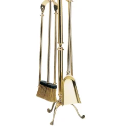 Viadurini Fire Design Kaminbesteck-Messing-Werkzeughalter mit 4 Zubehörteilen, hergestellt in Italien – Nilpferd