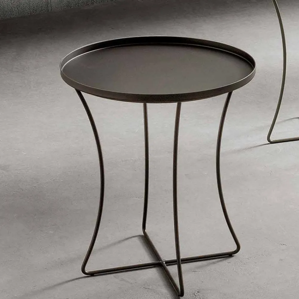 Viadurini Living Moderne Couchtische-Metall Couchtisch mit Behälter Tablett Made in Italy - Numbo