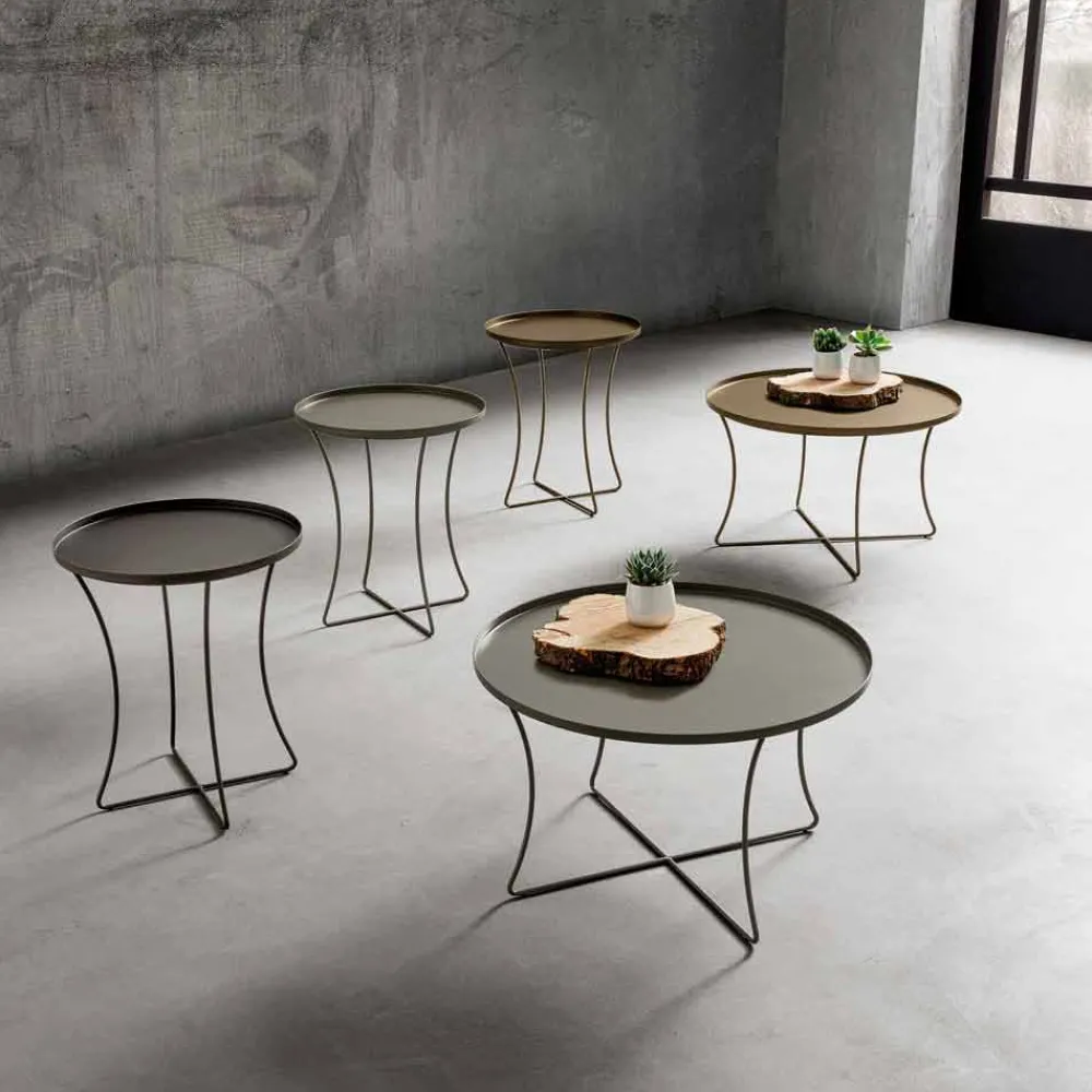 Viadurini Living Moderne Couchtische-Metall Couchtisch mit Behälter Tablett Made in Italy - Numbo