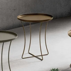 Viadurini Living Moderne Couchtische-Metall Couchtisch mit Behälter Tablett Made in Italy - Numbo