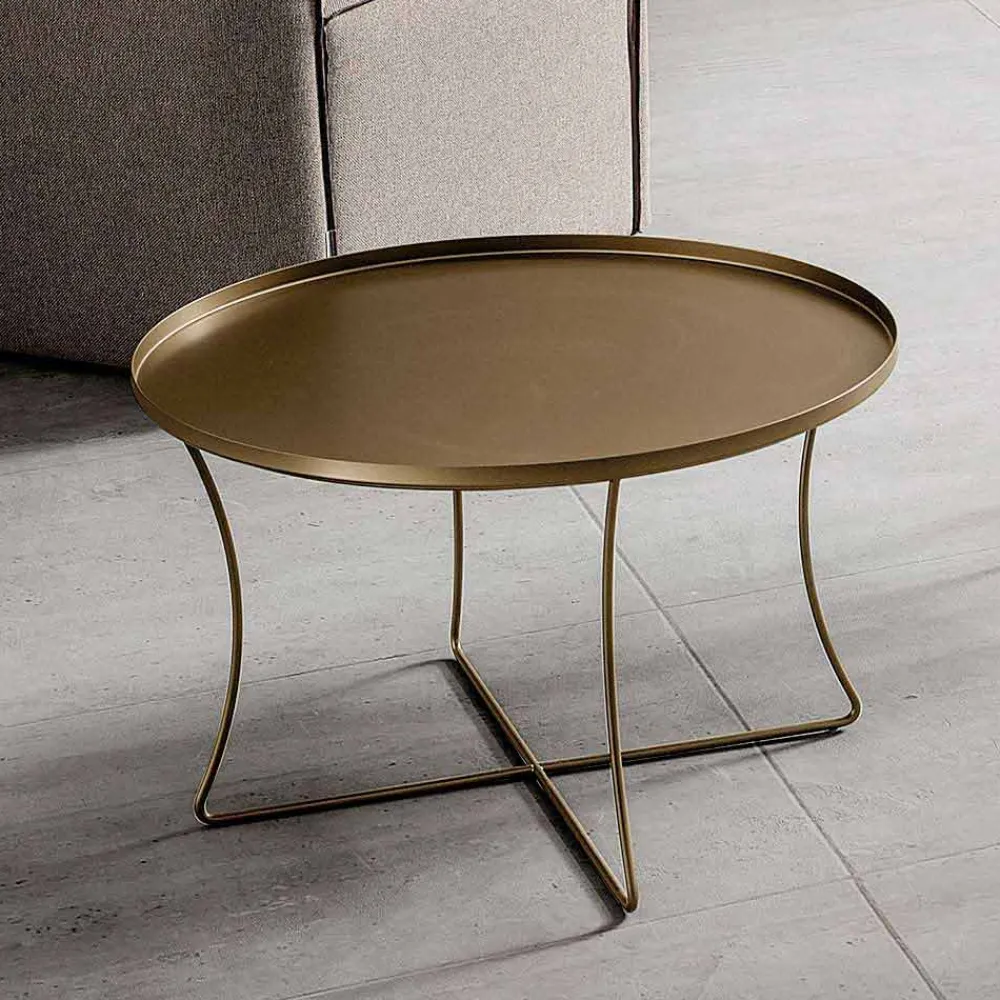 Viadurini Living Moderne Couchtische-Metall Couchtisch mit Behälter Tablett Made in Italy - Numbo