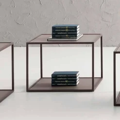 Viadurini Living Moderne Couchtische-Metall Couchtisch mit Kristallplatte Made in Italy - Fermio