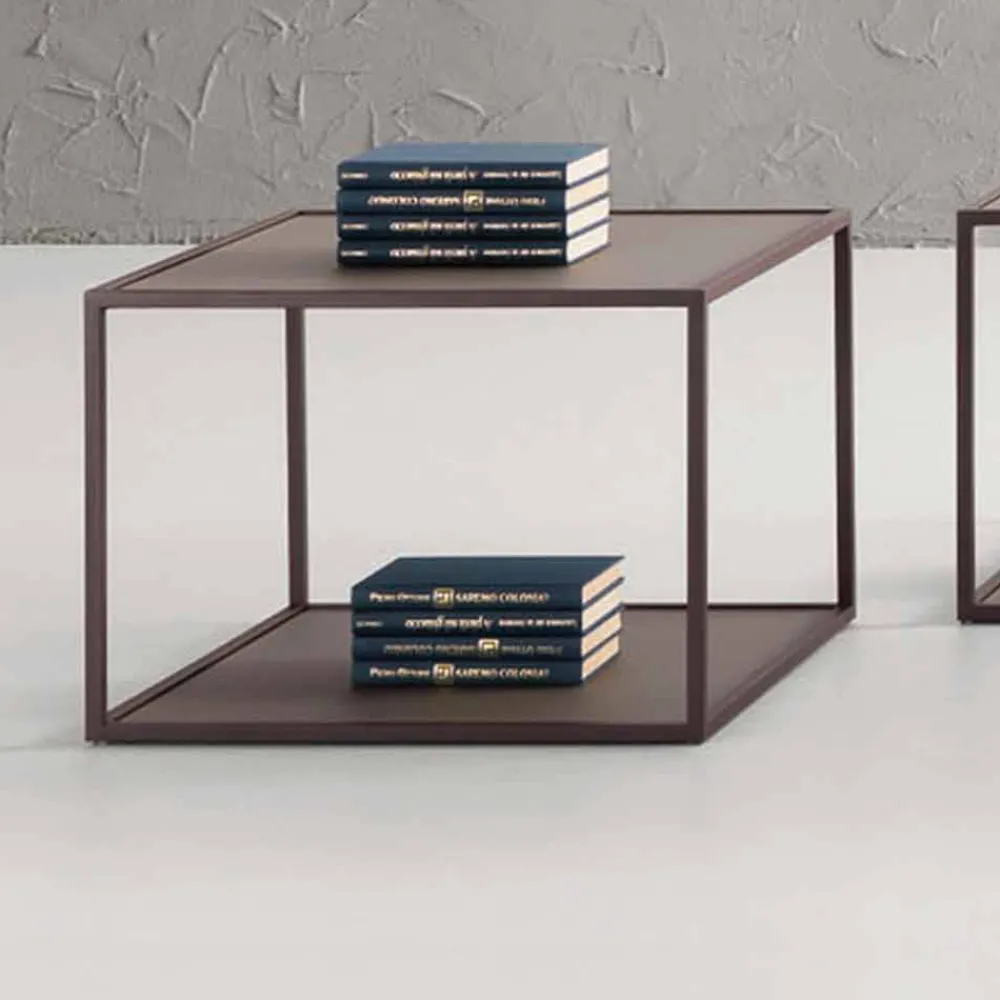 Viadurini Living Moderne Couchtische-Metall Couchtisch mit Kristallplatte Made in Italy - Fermio