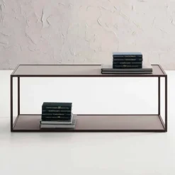 Viadurini Living Moderne Couchtische-Metall Couchtisch mit Kristallplatte Made in Italy - Fermio