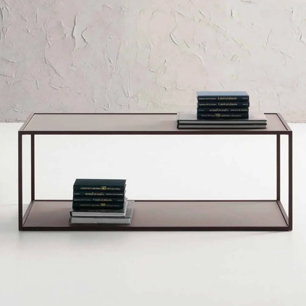 Viadurini Living Moderne Couchtische-Metall Couchtisch mit Kristallplatte Made in Italy - Fermio