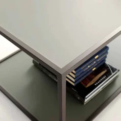 Viadurini Living Moderne Couchtische-Metall Couchtisch mit Kristallplatte Made in Italy - Fermio