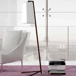 Viadurini Lighting Moderne Stehlampen-Metall Stehlampe mit modernem Lampenschirm aus weißer Baumwolle Made in Italy - Barton