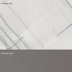 Viadurini Living Esstische Nach Mass|Esstische-Metall- und Marmortisch mit luxuriöser Glasplatte Made in Italy - Minera