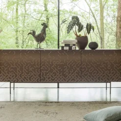 Viadurini Living Sideboards-Metallic-Moka-lackiertes Wohnzimmer-Sideboard mit 3D-Dekoration, hergestellt in Italien – Ahorn