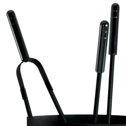 Viadurini Fire Design Kaminbesteck-Metall-Kaminwerkzeughalter mit 4 Zubehörteilen, hergestellt in Italien – Canarino