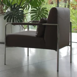 Viadurini Living Moderne Sessel-Metallsessel und Sitz aus Kunstleder, hergestellt in Italien – Minze