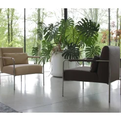 Viadurini Living Moderne Sessel-Metallsessel und Sitz aus Kunstleder, hergestellt in Italien – Minze