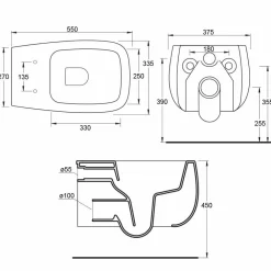 Viadurini Bathroom Wc-Mhite-Keramik mit Wandmontage, n Gaiola, Made in Italy