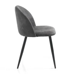 Viadurini Living Moderne Stühle-Mikrofaser Küchenstuhl mit schwarzen Metallbeinen 4 Stück - Sunday