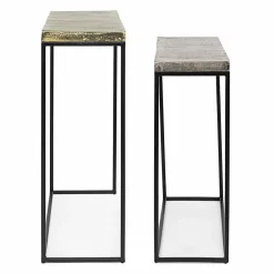 Viadurini Living Konsolentisch Flur-Minimale Industrial Design Konsole aus Stahl 2 Stück Homemotion - Rambutan