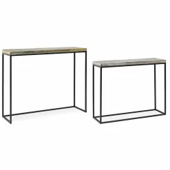 Viadurini Living Konsolentisch Flur-Minimale Industrial Design Konsole aus Stahl 2 Stück Homemotion - Rambutan