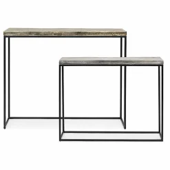 Viadurini Living Konsolentisch Flur-Minimale Industrial Design Konsole aus Stahl 2 Stück Homemotion - Rambutan