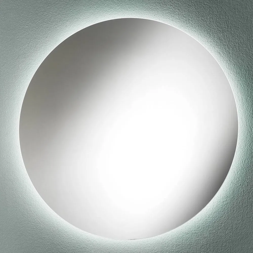 Viadurini Bathroom Wandspiegel-Minimaler runder Wand-Badezimmerspiegel mit 4000K-LED-Licht, hergestellt in Italien – Roteo