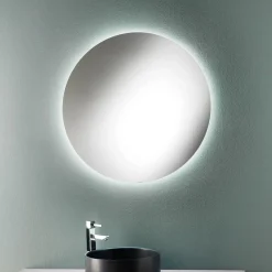 Viadurini Bathroom Wandspiegel-Minimaler runder Wand-Badezimmerspiegel mit 4000K-LED-Licht, hergestellt in Italien – Roteo